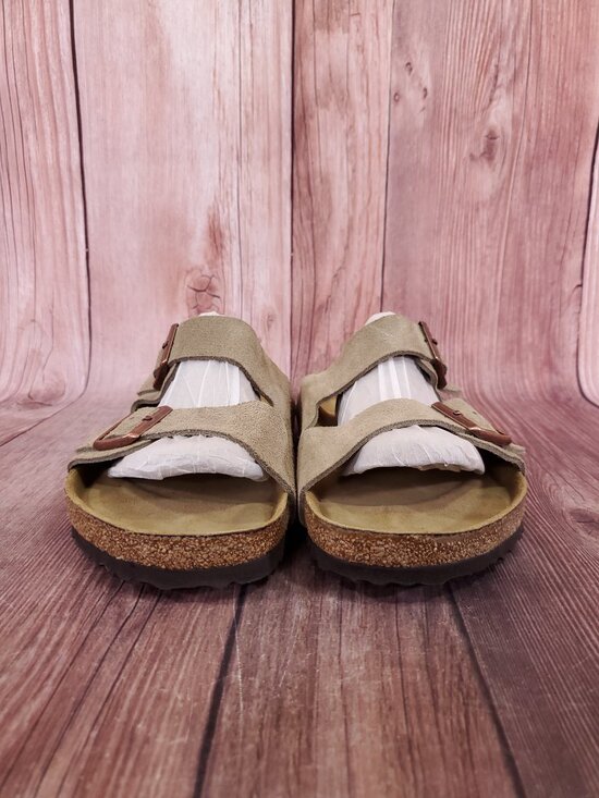 Birkenstock Arizona Mens 12 EU 45 Soft Footbed Suede Taupe Sandals Comfort main image 10